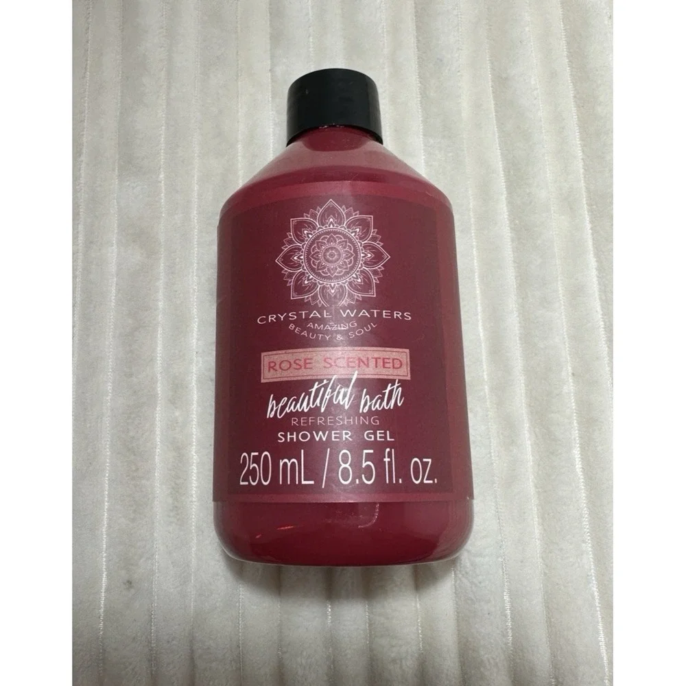 Crystal Waters Rose Scented Beautiful Bath Refreshing Shower Gel 8.5oz NEW